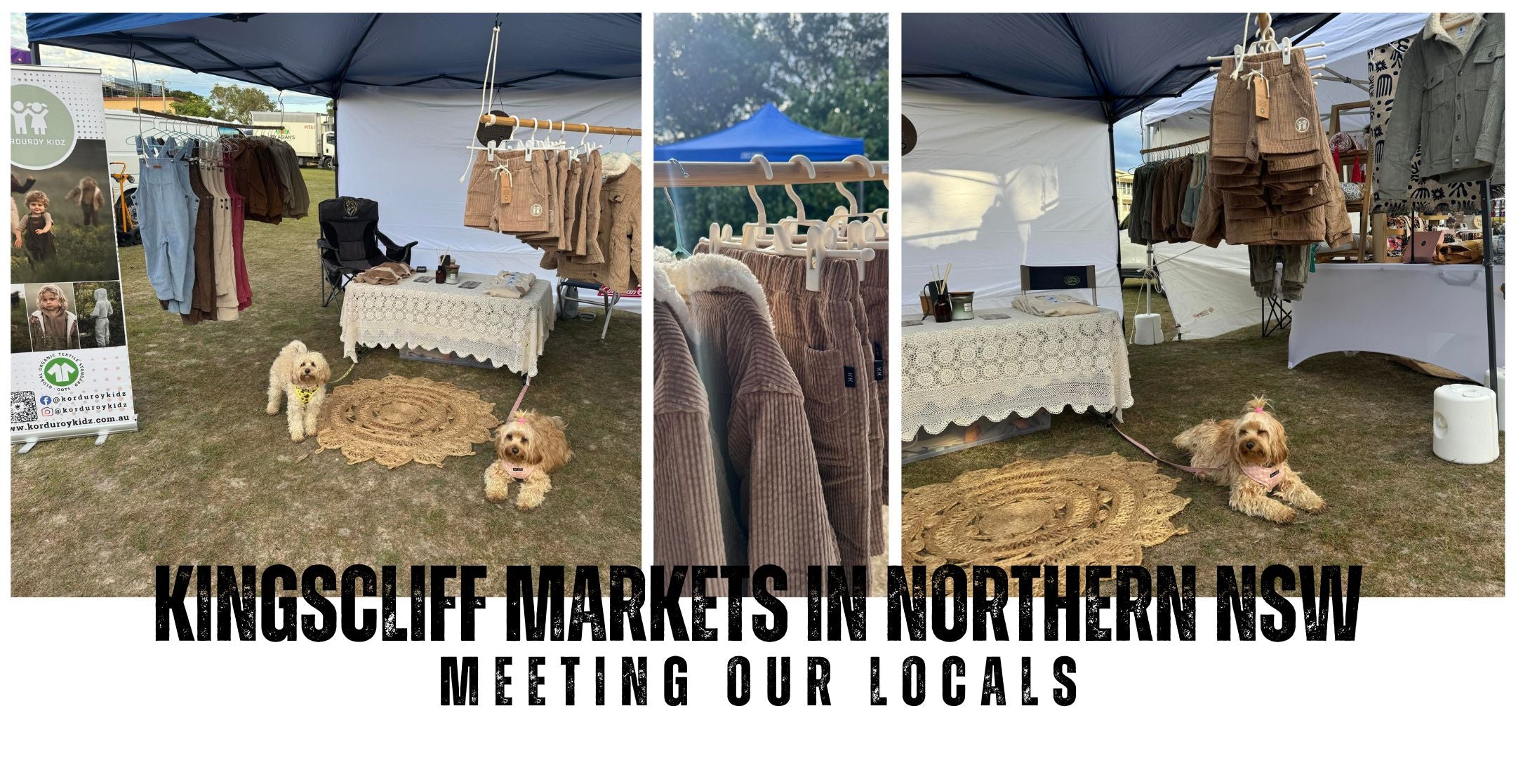 Markets in Kingscliff, organic cotton corduroy clothing for toddlers, kids and adults