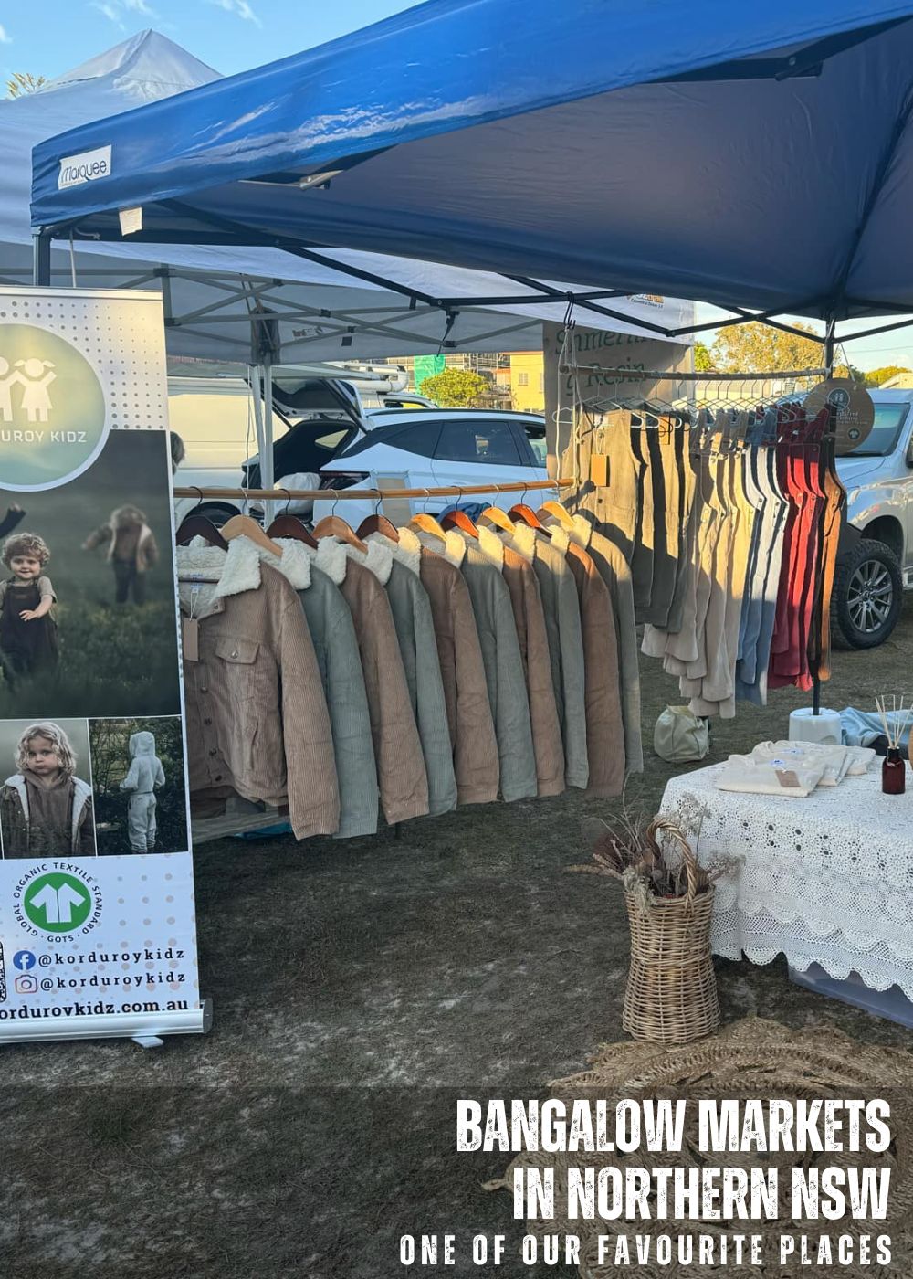 Markets in bangalow organic cotton corduroy clothing for toddlers, kids and adults mobile