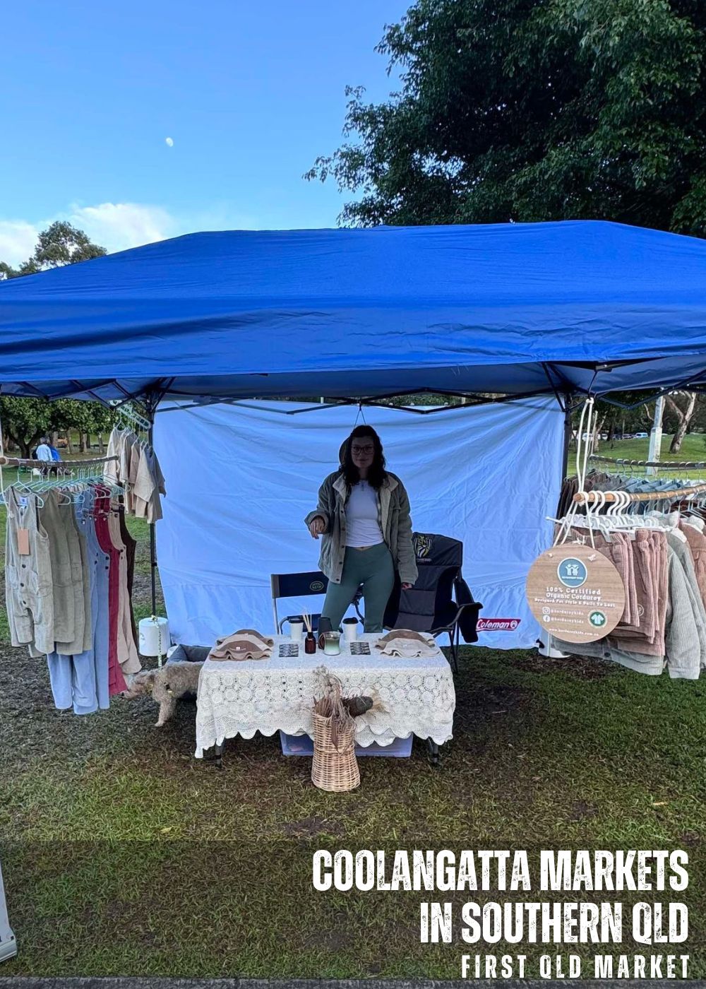 Markets in coolangatta, organic cotton corduroy clothing for toddlers, kids and adults mobile