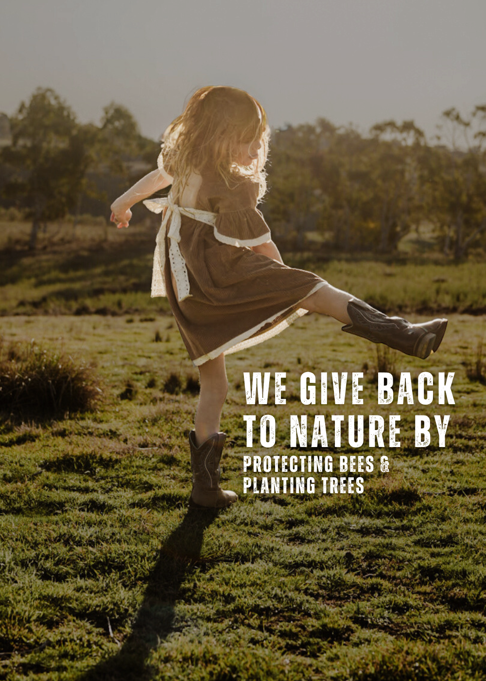 organic cotton corduroy dress with white lace for infants, kids and toddlers in a tan