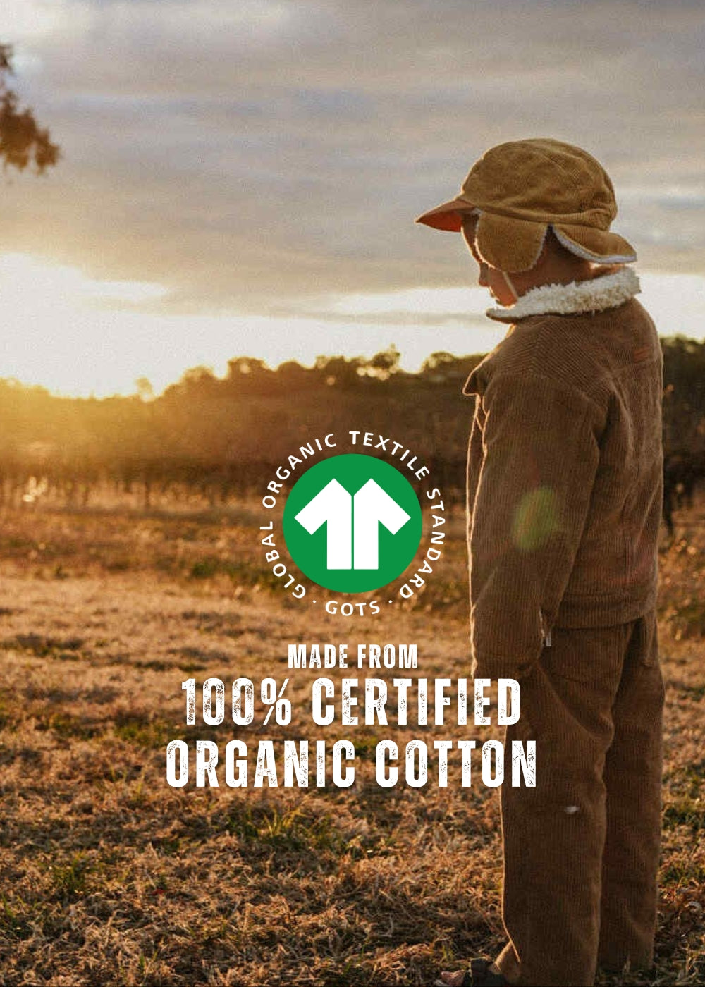 organic cotton corduroy jacket with organic sherpa fleece made from cotton.