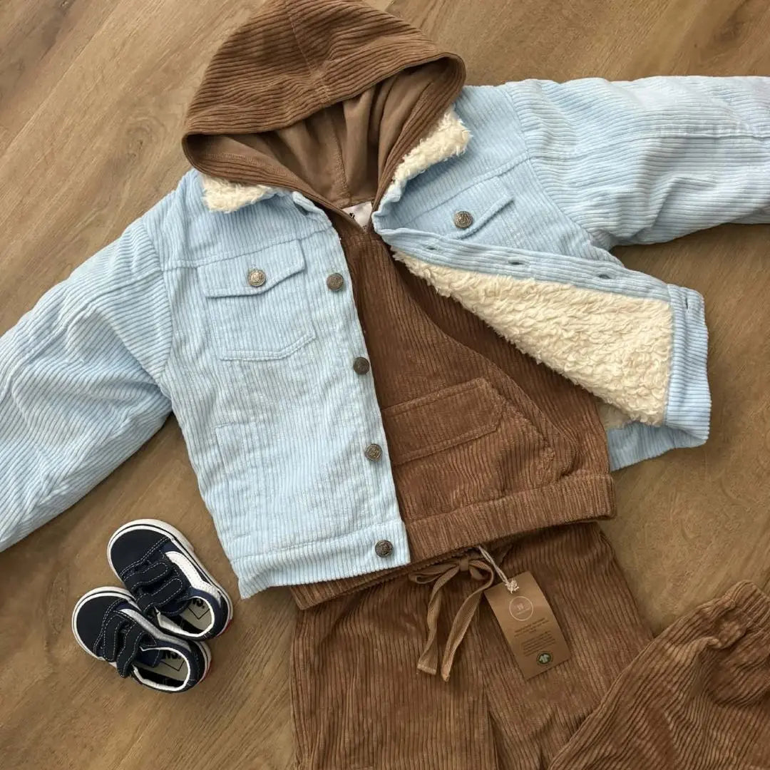 Kids Organic Cotton Corduroy & Sherpa Jacket Korduroy Kidz