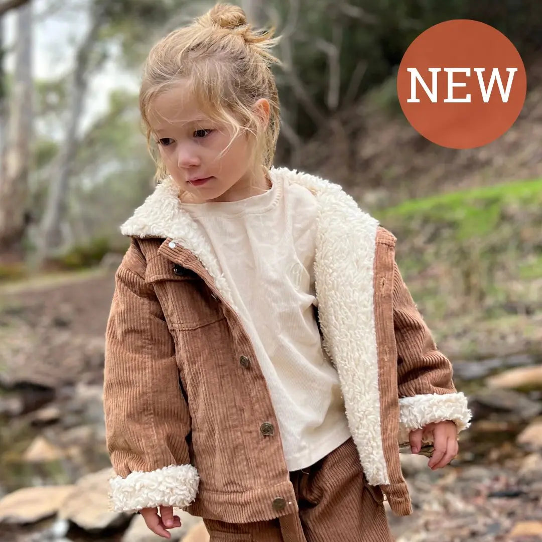 Kids Organic Cotton Corduroy & Sherpa Jacket Korduroy Kidz