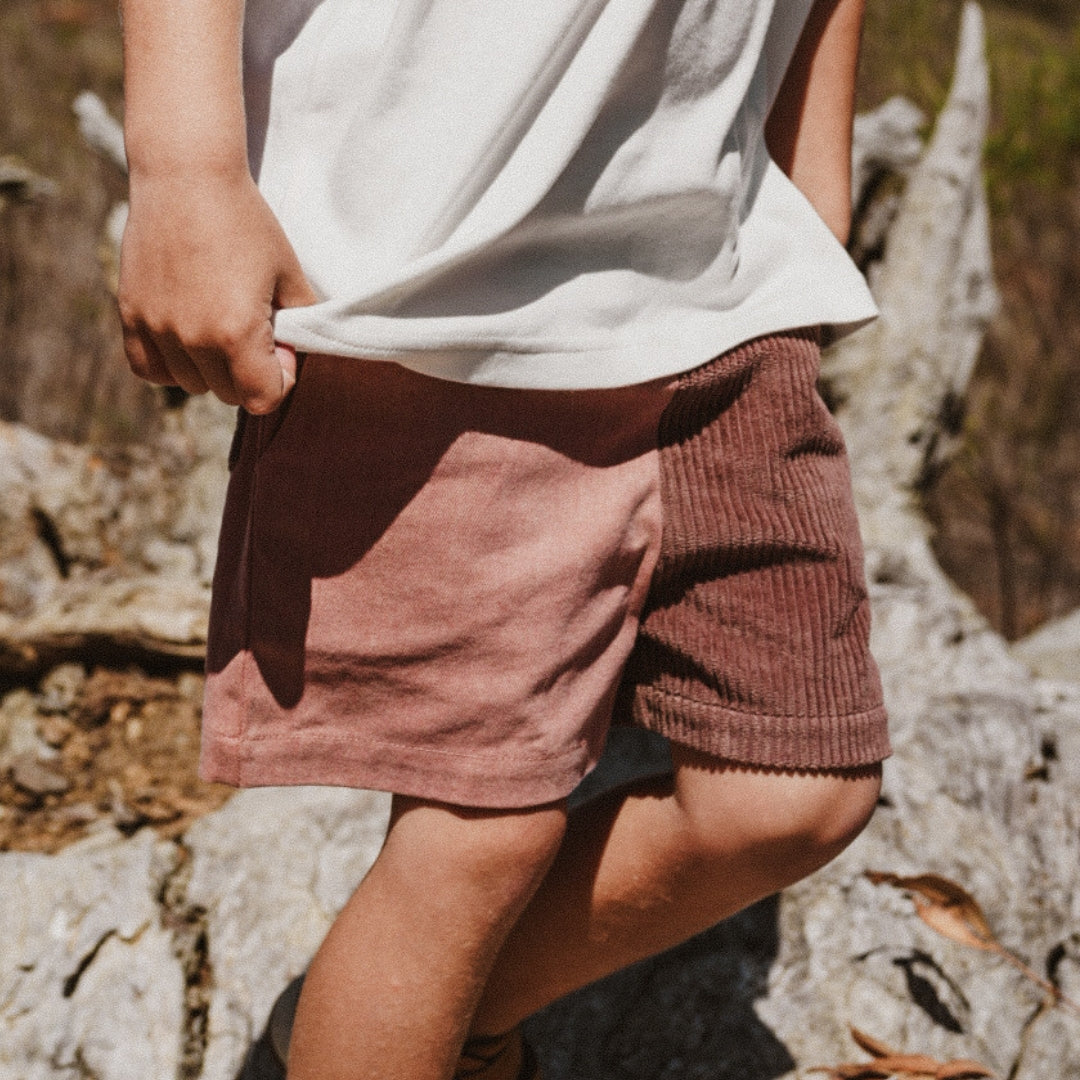 Kids Organic Cotton Corduroy & Denim Shorts